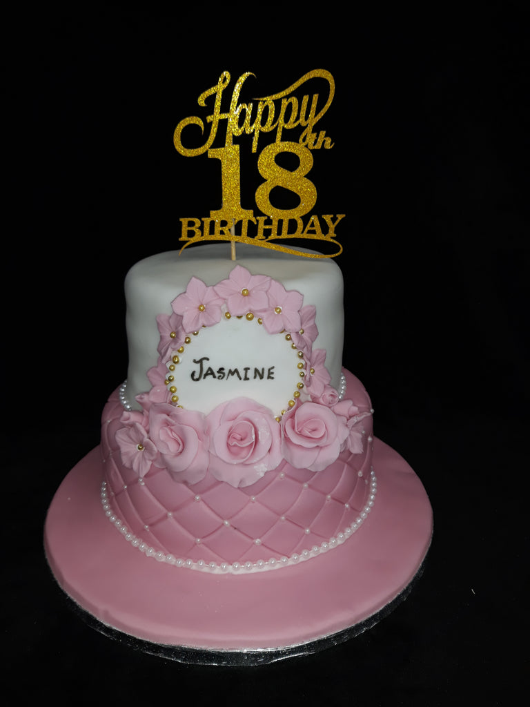 Two Tier Elegant 18th Birthday Cake – celticcakes.com